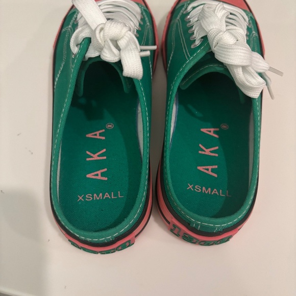 AKA Green & Pink Canvas Sneakers – Slip-On Style - Picture 3 of 4